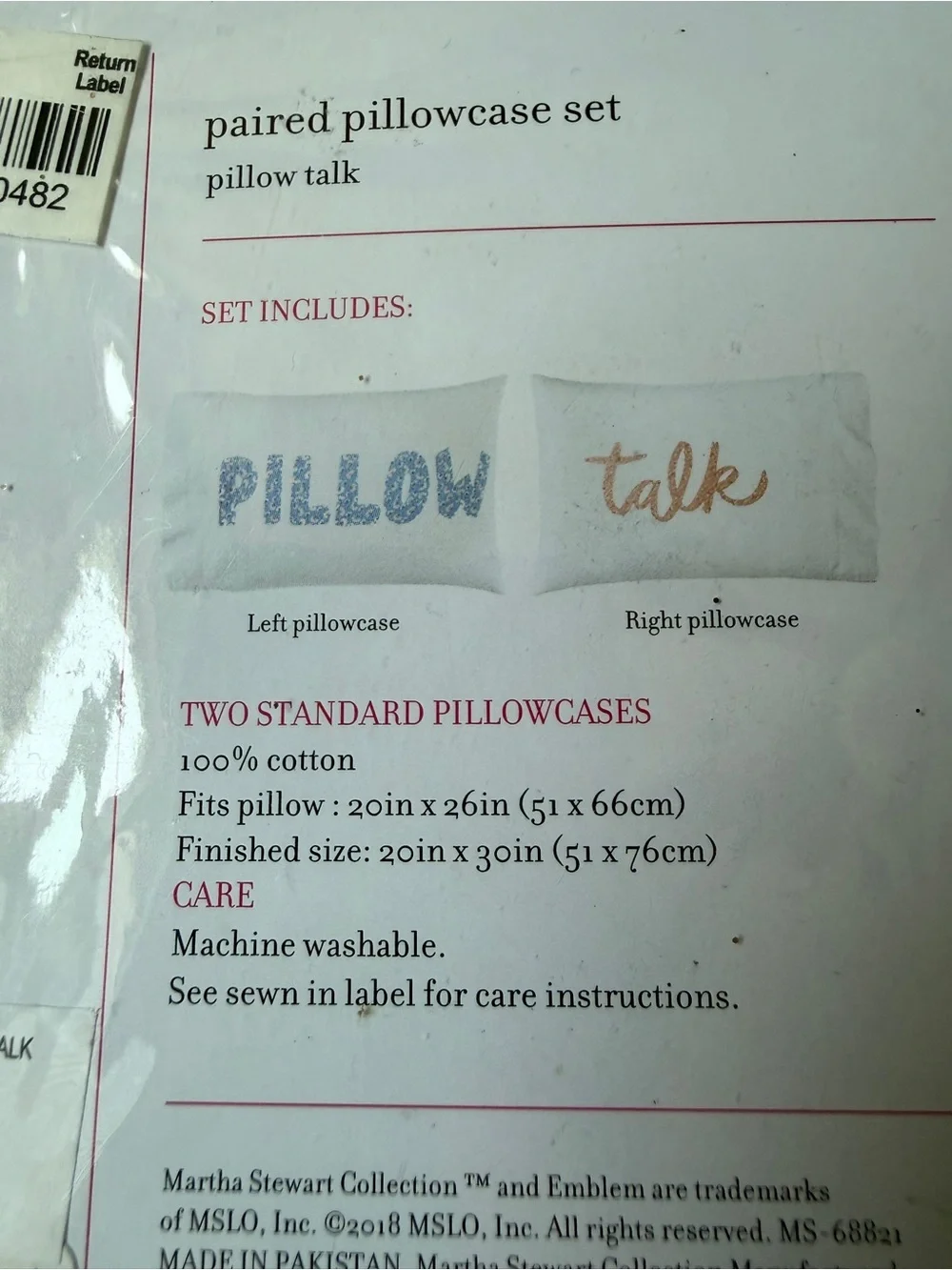 Pillow Talk Pillow Case Set NWT Standard Dorm Ready Gift Fun